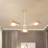 Modern Rotatable Trapezoid Chandelier Wood Pendant Light - Multi-Head for Dining Room - The Rotatable Modern Trapezoid Chandelier is a wooden multi-head pendant light that is perfect for dining rooms. It comes in black and white colors, a